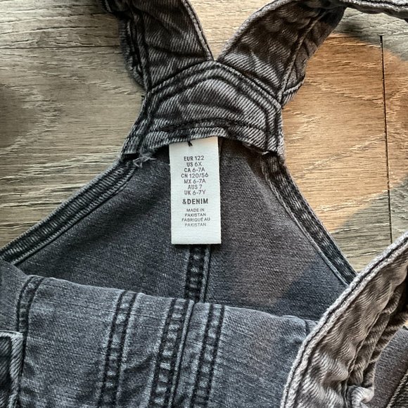 H&M Overall‎ Denim Jean Shorts Black Size 6X - Picture 4 of 5